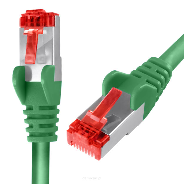 Kabel RJ45 CAT 6 S/FTP AWG27 LSZH zielony 0.5m