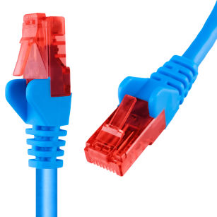 Kabel RJ45 CAT 6 U/UTP AWG24 niebieski 0.5m