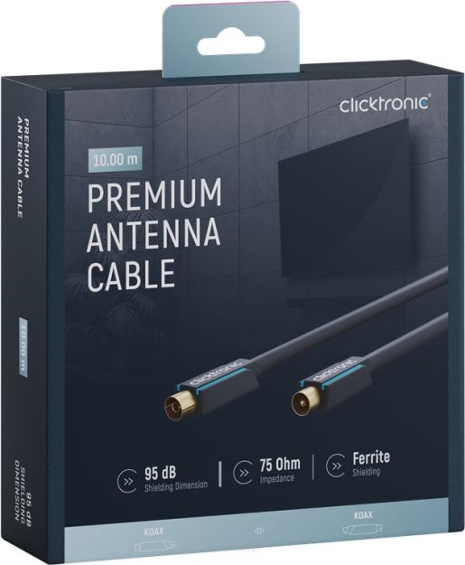 CLICKTRONIC Przyłącze TV IEC kabel antenowy 10m