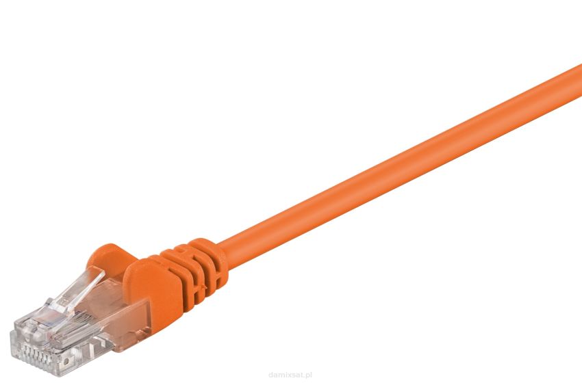 Kabel LAN Patchcord CAT 5E 0.5m pomarańczowy