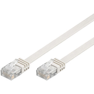 Kabel LAN Patchcord CAT 6 U/UTP płaski biały 0.5m