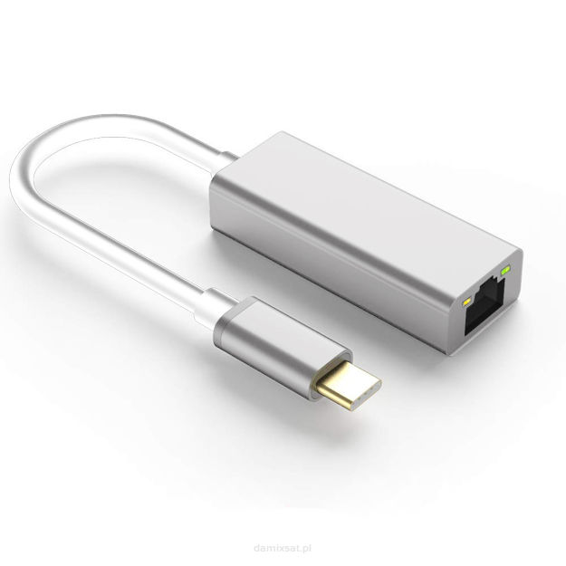 Adapter USB-C na gniazdo RJ45 SPU-A04 srebrny