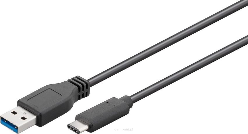 Kabel USB-C - USB-A 3.0 Czarny 1m Goobay