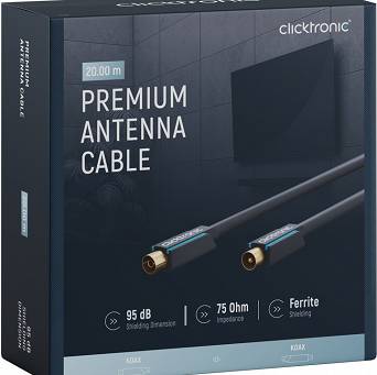 CLICKTRONIC Przyłącze TV IEC kabel antenowy 20m