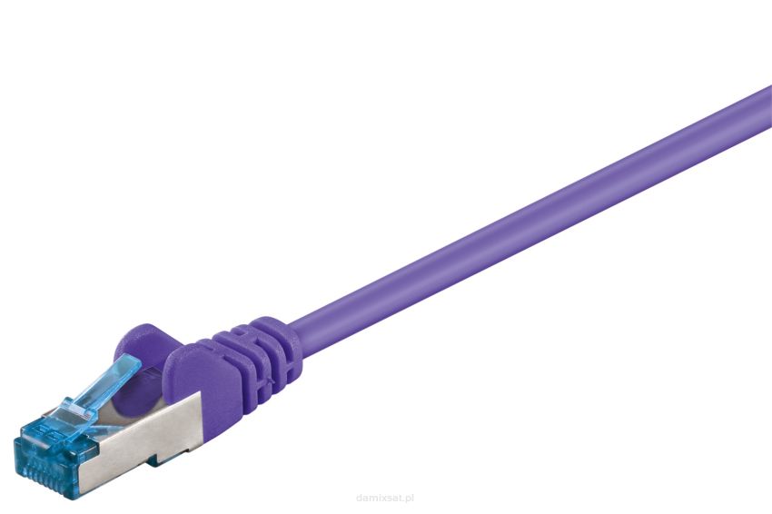 Kabel LAN Patchcord CAT 6A S/FTP fioletowy 0.5m