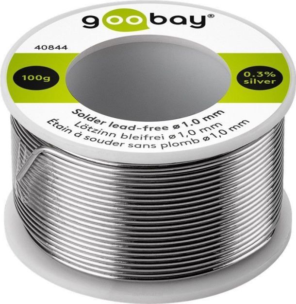 Cyna bezołowiowa SREBRO + MIEDŹ Goobay 1.0mm 100g