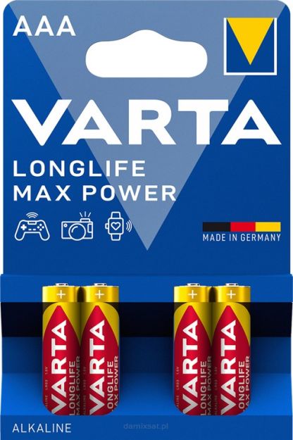 Bateria VARTA Longlife MaxPower LR03 AAA 1.5V 4szt