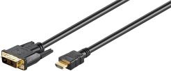 Kabel DVI-D (18+1) Single Link - HDMI Goobay 10m