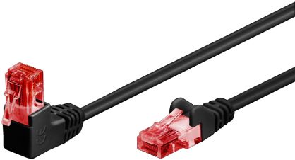 Kabel LAN Patchcord CAT 6 U/UTP 1x90 CZARNY 0.25m