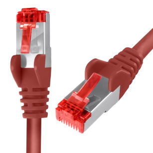 Kabel RJ45 CAT 6 S/FTP AWG27 LSZH czerwony 7.5m