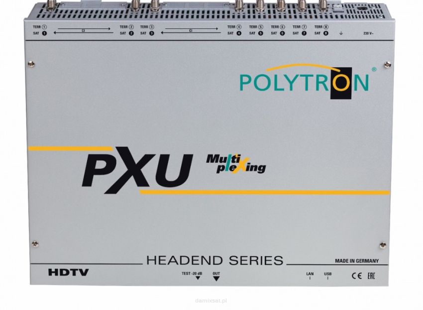 Stacja POLYTRON PXU 848 C 8xS2/T2/C na 8xDVB-C CI