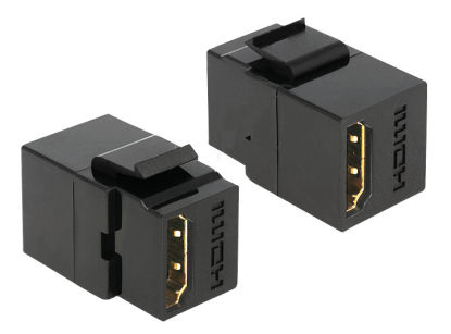 Złącze Keystone HDMI - HDMI beczka czarne