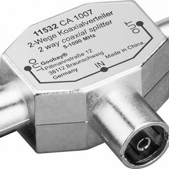 Rozgałęźnik TV 1/2 5-1000 MHz wtyk IEC Goobay