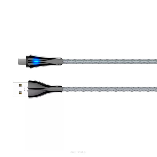 Kabel USB-A/micro-USB LDNIO z LED 2m szary LS462M