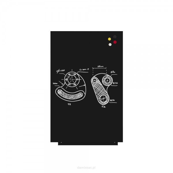 Czarna magnetyczna tablica suchościeralna 75x115
