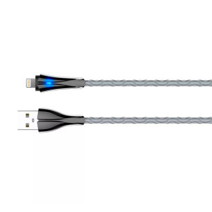 Kabel USB-A/Lightning LDNIO z LED 1m szary LS461L