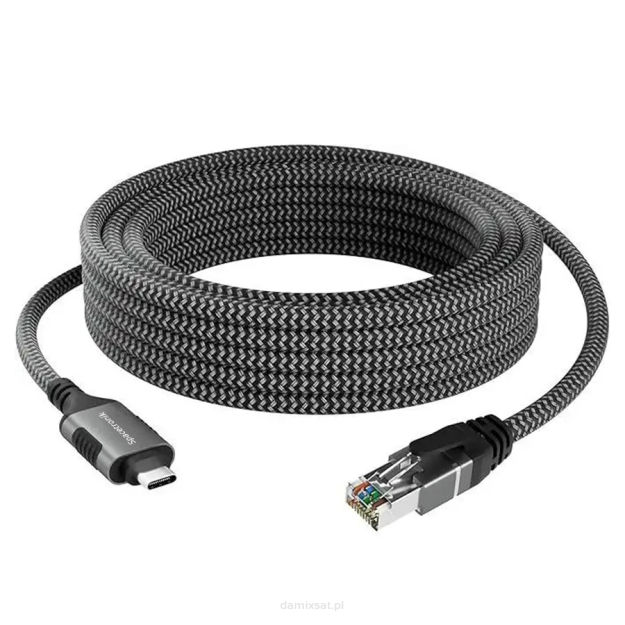 Karta sieciowa USB-C Gigabit, kabel adapter 5m