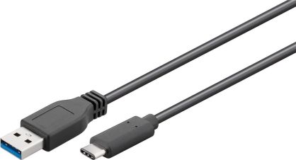 Kabel USB-C - USB-A 3.0 Czarny 0,5m Goobay