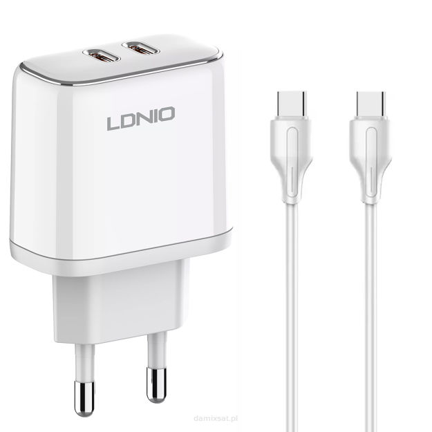 Ładowarka  2x USB-C 35W  kabel USB-C USB-C