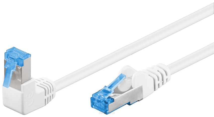 Kabel LAN Patchcord CAT 6A S/FTP 1x90 biały 5m