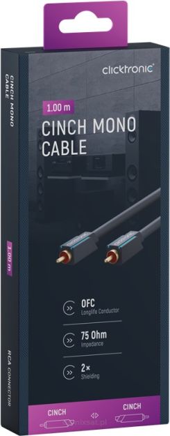 CLICKTRONIC Kabel Audio 1xRCA - 1xRCA Coaxial 1m