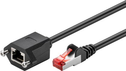 Kabel LAN przedłużacz CAT 6 F/UTP czarny 0.5m