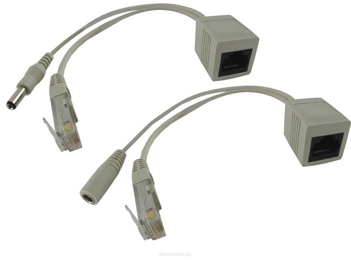 Adapter zasilania po skrętce PoE RJ-45 2.1/5.5 mm