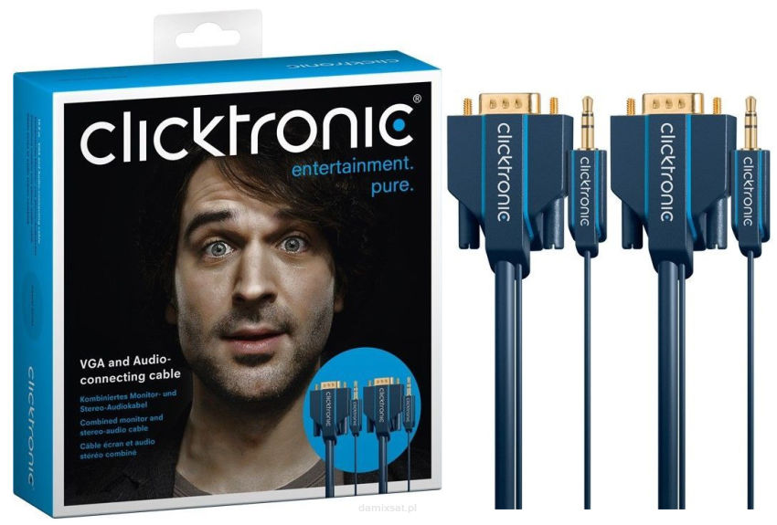 CLICKTRONIC Kabel VGA z Audio Jack 3.5mm 20m