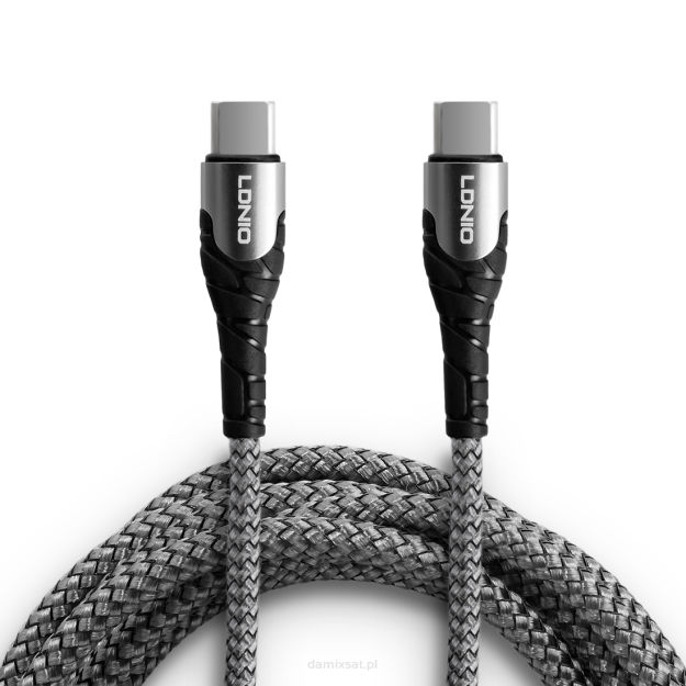 Kabel USB-C - USB-C LDNIO 65W 1m szary LC101