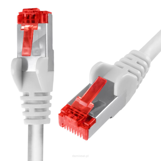 Kabel RJ45 CAT 6 S/FTP AWG27 LSZH biały 10m