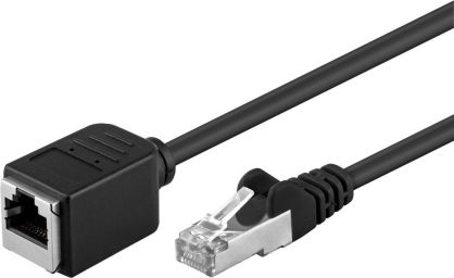 Kabel LAN przedłużacz CAT 5E czarny 0.5m