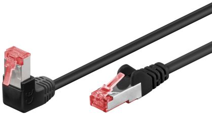 Kabel LAN Patchcord CAT 6 S/FTP 1x90 CZARNY 0.25m