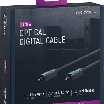 CLICKTRONIC Kabel optyczny Toslink + ad. Jack 10m