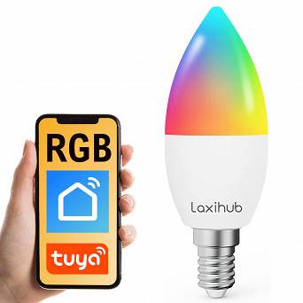 Inteligentna żarówka RGB WiFi E14 Tuya Laxihub