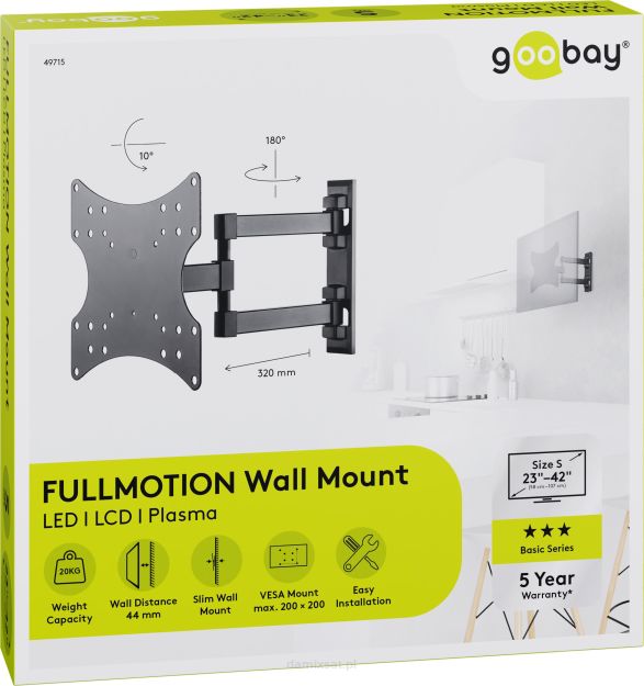 Uchwyt TV Goobay BASIC FULLMOTION S 23