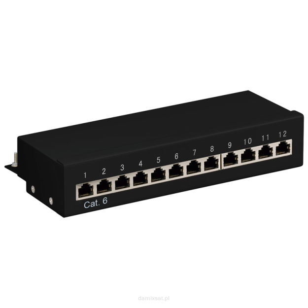 Patch panel STP CAT 6 Ekranowany 12-portowy Goobay