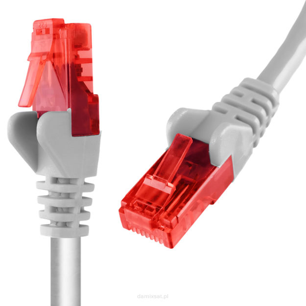 Kabel RJ45 CAT 6 U/UTP AWG24 biały 1m