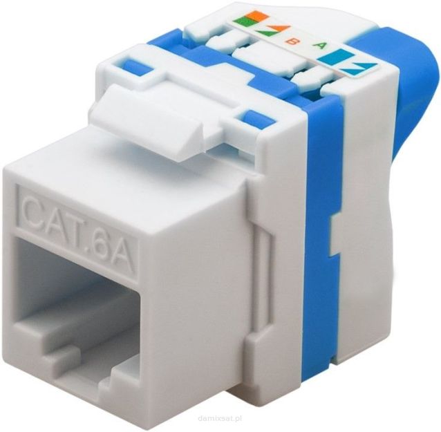 Złącze Keystone RJ45 CAT 6A UTP 500MHz nas. obrot.