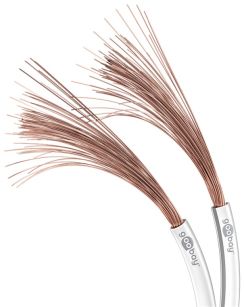 Kabel głośnikowy Goobay 2x2,5mm CU miedź 25m biały