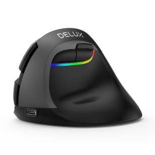 Mysz pionowa Delux M618 MINI szara, bezprzewodowa