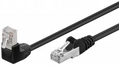 Kabel LAN Patchcord CAT 5E F/UTP 1x90 CZARNY 2m