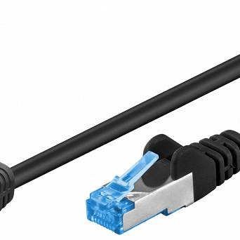 Kabel LAN Patchcord CAT 6A S/FTP 1x90 czarny 0,25m