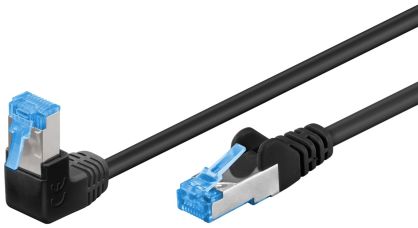 Kabel LAN Patchcord CAT 6A S/FTP 1x90 czarny 0.25m