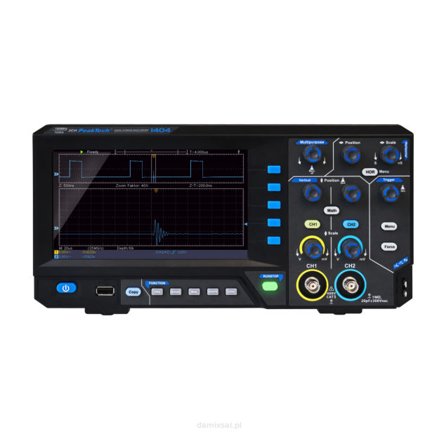 Oscyloskop cyfrowy 2CH 100MHz 1GS/s PeakTech 1404