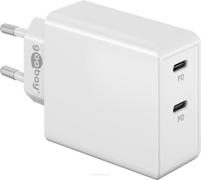 Ładowarka sieciowa 2x USB-C 36W PD Goobay BIAŁA