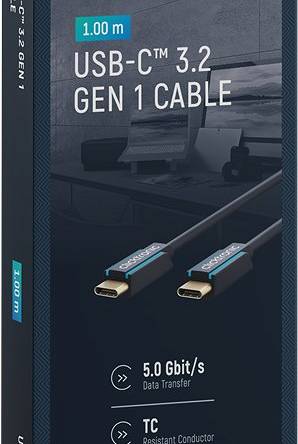 CLICKTRONIC Kabel USB-C - USB-C 3.2 Gen1 1m