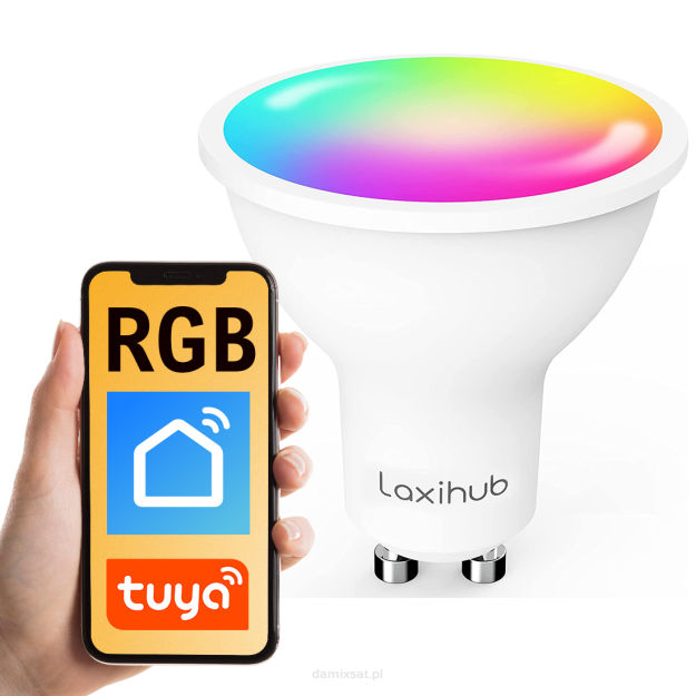 Inteligentna żarówka RGB WiFi GU10 Tuya Laxihub