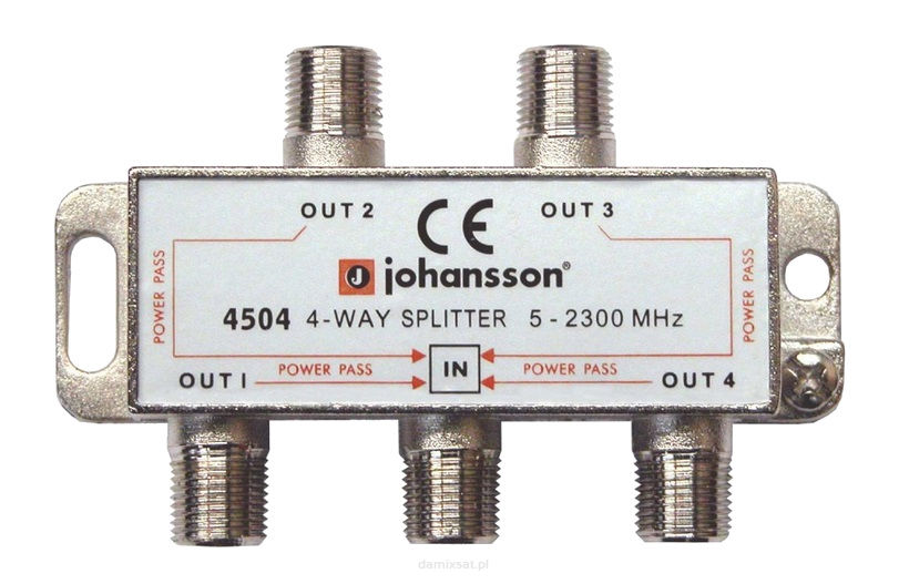 Rozgałęźnik 1x4 5-2300 MHz SAT+TV Johansson 4504